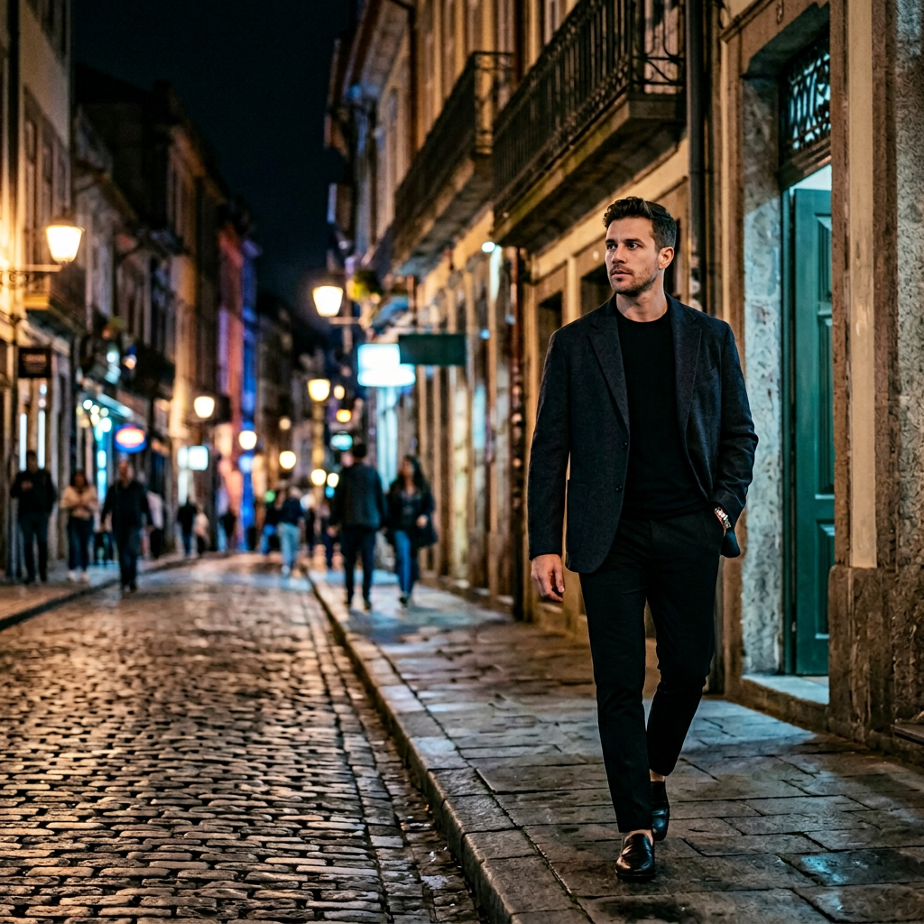 Linha noite urbana e blazers contemporaneos